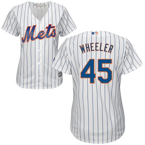 Mets #45 Zack Wheeler White(Blue Strip) Home Women's Stitched MLB Jersey Mets #45 Zack Wheeler White(Blue Strip) Home Women's Stitched MLB Jersey