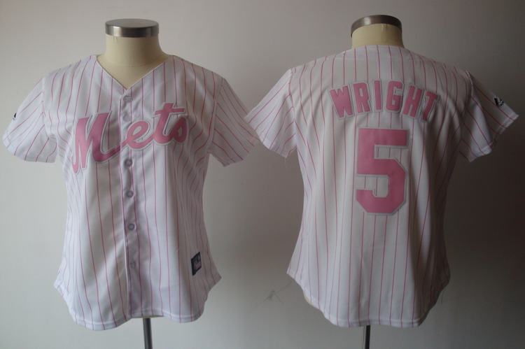 Mets #5 David Wright White Pink Strip Women's Fashion Stitched MLB Jersey Mets #5 David Wright White Pink Strip Women's Fashion Stitched MLB Jersey