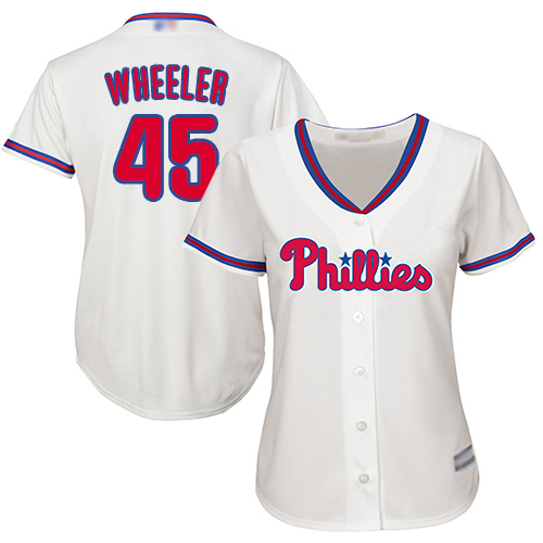 Phillies #45 Zack Wheeler Cream Alternate Women's Stitched MLB Jersey Phillies #45 Zack Wheeler Cream Alternate Women's Stitched MLB Jersey