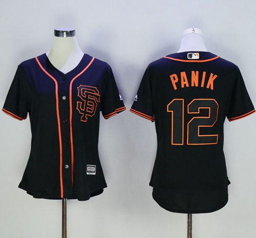 Giants #12 Joe Panik Black Alternate Women's Stitched MLB Jersey Giants #12 Joe Panik Black Alternate Women's Stitched MLB Jersey