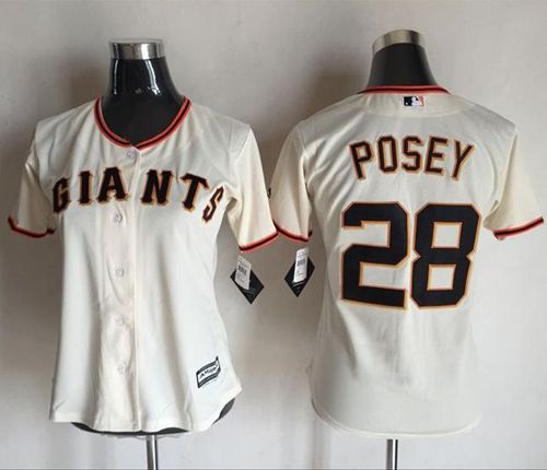 Giants #28 Buster Posey Cream Women's Home Stitched MLB Jersey Giants #28 Buster Posey Cream Women's Home Stitched MLB Jersey