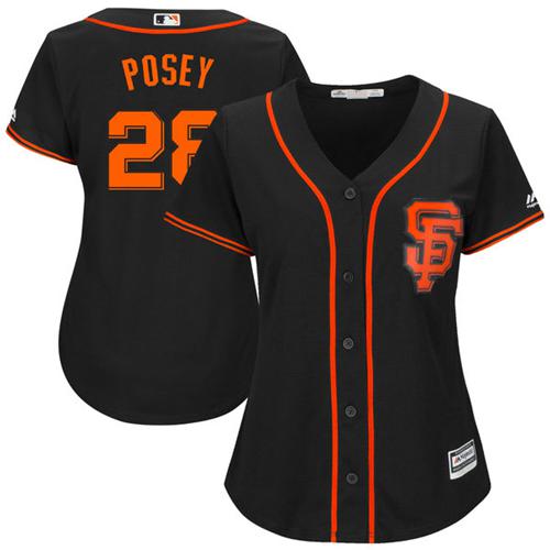 Giants #28 Buster Posey Black Women's Alternate Stitched MLB Jersey Giants #28 Buster Posey Black Women's Alternate Stitched MLB Jersey
