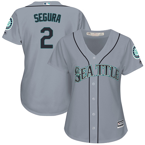 Mariners #2 Jean Segura Grey Road Women's Stitched MLB Jersey Mariners #2 Jean Segura Grey Road Women's Stitched MLB Jersey