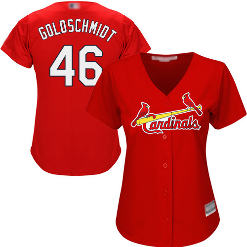 Cardinals #46 Paul Goldschmidt Red Alternate Women's Stitched MLB Jersey Cardinals #46 Paul Goldschmidt Red Alternate Women's Stitched MLB Jersey