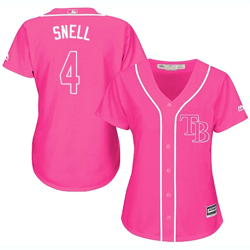 Rays #4 Blake Snell Pink Fashion Women's Stitched MLB Jersey Rays #4 Blake Snell Pink Fashion Women's Stitched MLB Jersey