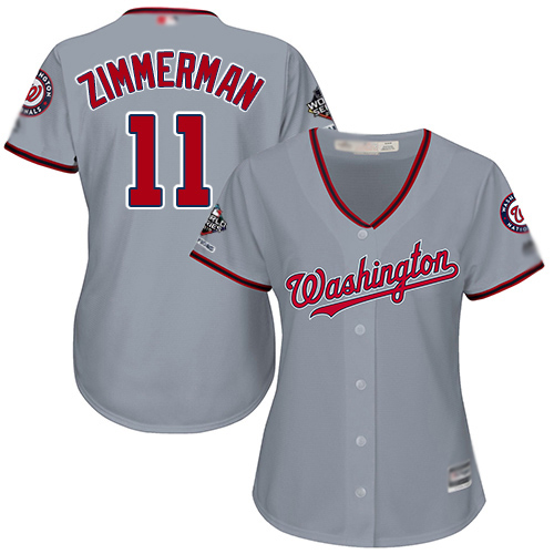 Nationals #11 Ryan Zimmerman Grey Road 2019 World Series Champions Women's Stitched MLB Jersey Nationals #11 Ryan Zimmerman Grey Road 2019 World Series Champions Women's Stitched MLB Jersey