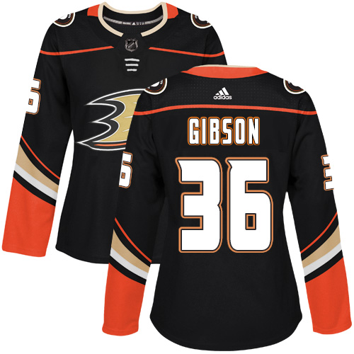 Adidas Ducks #36 John Gibson Black Home Authentic Women's Stitched NHL Jersey Adidas Ducks #36 John Gibson Black Home Authentic Women's Stitched NHL Jersey