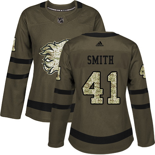 Adidas Flames #41 Mike Smith Green Salute to Service Women's Stitched NHL Jersey Adidas Flames #41 Mike Smith Green Salute to Service Women's Stitched NHL Jersey