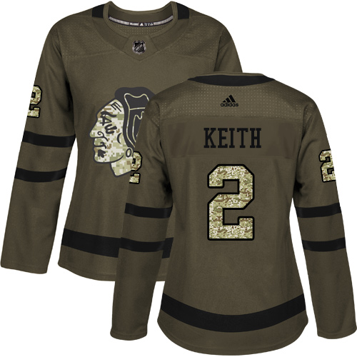 Adidas Blackhawks #2 Duncan Keith Green Salute to Service Women's Stitched NHL Jersey Adidas Blackhawks #2 Duncan Keith Green Salute to Service Women's Stitched NHL Jersey