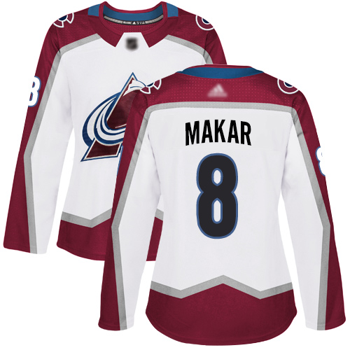 Adidas Avalanche #8 Cale Makar White Road Authentic Women's Stitched NHL Jersey Adidas Avalanche #8 Cale Makar White Road Authentic Women's Stitched NHL Jersey