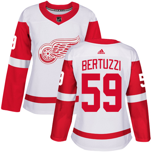 Adidas Red Wings #59 Tyler Bertuzzi White Road Authentic Women's Stitched NHL Jersey Adidas Red Wings #59 Tyler Bertuzzi White Road Authentic Women's Stitched NHL Jersey