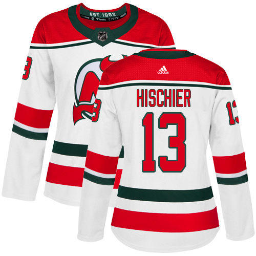 Adidas Devils #13 Nico Hischier White Alternate Authentic Women's Stitched NHL Jersey Adidas Devils #13 Nico Hischier White Alternate Authentic Women's Stitched NHL Jersey