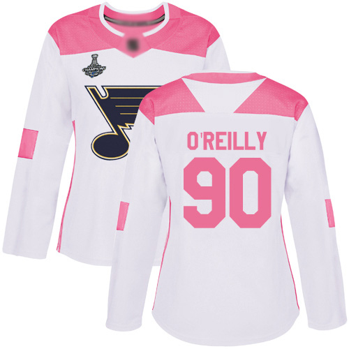 Adidas Blues #90 Ryan O'Reilly White/Pink Authentic Fashion Stanley Cup Champions Women's Stitched NHL Jersey Adidas Blues #90 Ryan O'Reilly White/Pink Authentic Fashion Stanley Cup Champions Women's Stitched NHL Jersey