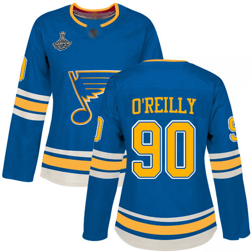 Adidas Blues #90 Ryan O'Reilly Blue Alternate Authentic Stanley Cup Champions Women's Stitched NHL Jersey Adidas Blues #90 Ryan O'Reilly Blue Alternate Authentic Stanley Cup Champions Women's Stitched NHL Jersey