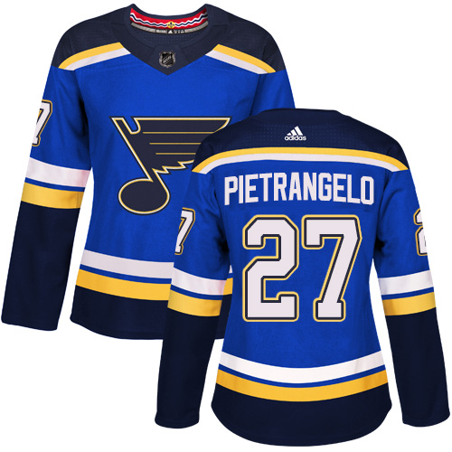 Adidas Blues #27 Alex Pietrangelo Blue Home Authentic Women's Stitched NHL Jersey Adidas Blues #27 Alex Pietrangelo Blue Home Authentic Women's Stitched NHL Jersey