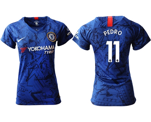 Women's Chelsea #11 Pedro Home Soccer Club Jersey Women's Chelsea #11 Pedro Home Soccer Club Jersey