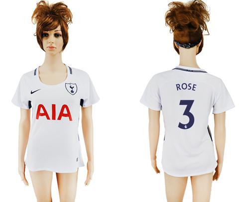 Women's Tottenham Hotspur #3 Rose Home Soccer Club Jersey Women's Tottenham Hotspur #3 Rose Home Soccer Club Jersey
