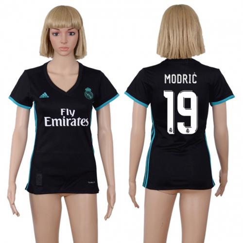 Women's Real Madrid #19 Modric Away Soccer Club Jersey Women's Real Madrid #19 Modric Away Soccer Club Jersey