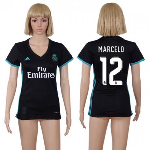 Women's Real Madrid #12 Marcelo Away Soccer Club Jersey Women's Real Madrid #12 Marcelo Away Soccer Club Jersey