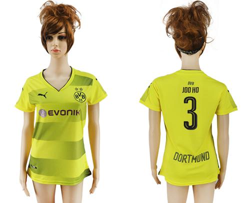 Women's Dortmund #3 Joo Ho Home Soccer Club Jersey Women's Dortmund #3 Joo Ho Home Soccer Club Jersey