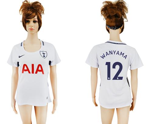 Women's Tottenham Hotspur #12 Wanyama Home Soccer Club Jersey