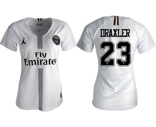 Women's Jordan Paris Saint-Germain #23 Draxler Away Soccer Club Jersey Women's Jordan Paris Saint-Germain #23 Draxler Away Soccer Club Jersey