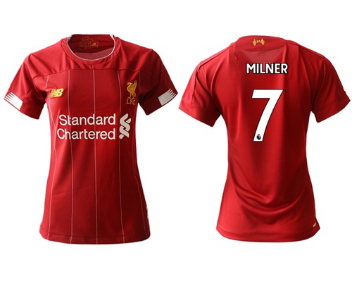 Women's Liverpool #7 Milner Red Home Soccer Club Jersey Women's Liverpool #7 Milner Red Home Soccer Club Jersey