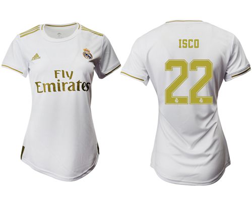 Women's Real Madrid #22 Isco Home Soccer Club Jersey