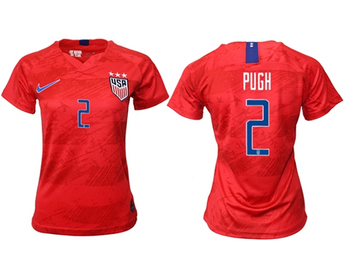 Women's USA #2 Pugh Away Soccer Country Jersey