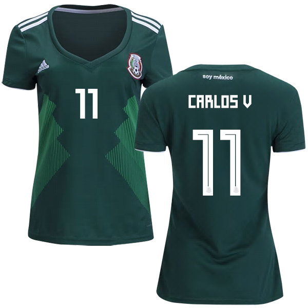 Women's Mexico #11 Carlos V. Home Soccer Country Jersey Women's Mexico #11 Carlos V. Home Soccer Country Jersey