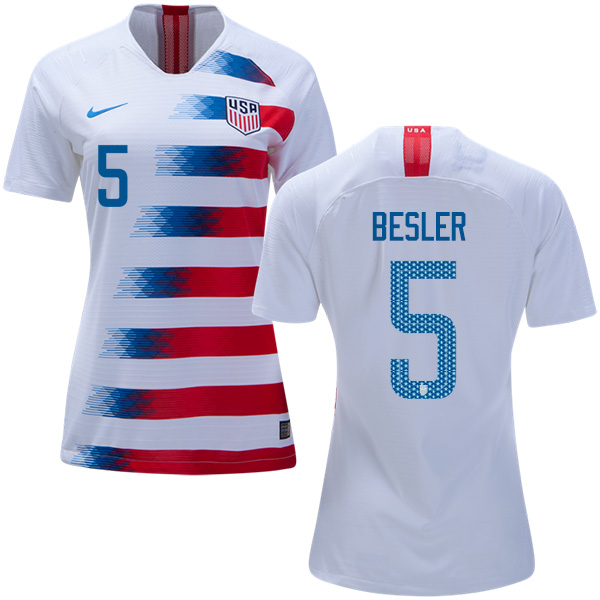 Women's USA #5 Besler Home Soccer Country Jersey Women's USA #5 Besler Home Soccer Country Jersey