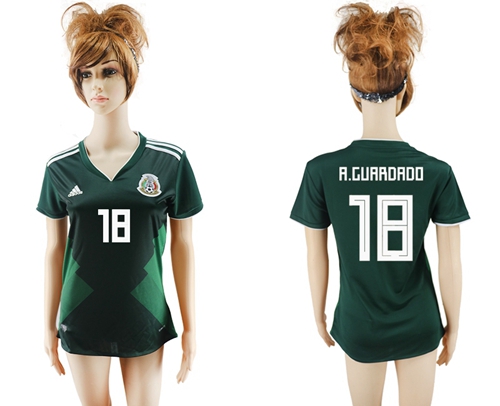 Women's Mexico #18 A.Guardado Home Soccer Country Jersey