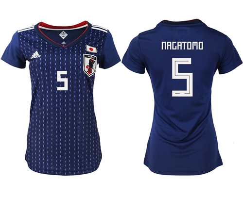 Women's Japan #5 Nagatomo Home Soccer Country Jersey Women's Japan #5 Nagatomo Home Soccer Country Jersey