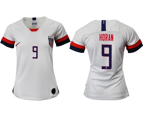 Women's USA #9 Horan Home Soccer Country Jersey Women's USA #9 Horan Home Soccer Country Jersey
