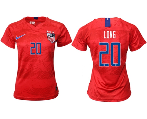 Women's USA #20 Long Away Soccer Country Jersey Women's USA #20 Long Away Soccer Country Jersey