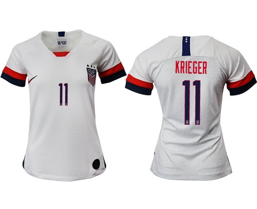 Women's USA #11 Krieger Home Soccer Country Jersey Women's USA #11 Krieger Home Soccer Country Jersey