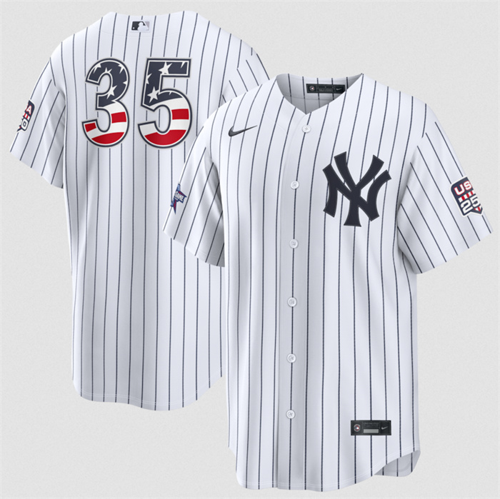 Men's New York Yankees #35 Cody Bellinger White 2026 All-Star Edition Stars & Stripes Stadium Pick-A-Player Stitched Baseball Jersey Men's New York Yankees #35 Cody Bellinger White 2026 All-Star Edition Stars & Stripes Stadium Pick-A-Player Stitched Baseball Jersey