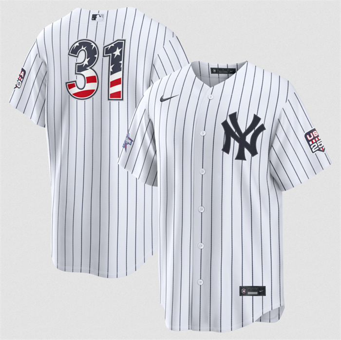 Men's New York Yankees #31 Cam Schlittler White 2026 All-Star Edition Stars & Stripes Stadium Pick-A-Player Stitched Baseball Jersey Men's New York Yankees #31 Cam Schlittler White 2026 All-Star Edition Stars & Stripes Stadium Pick-A-Player Stitched Baseball Jersey