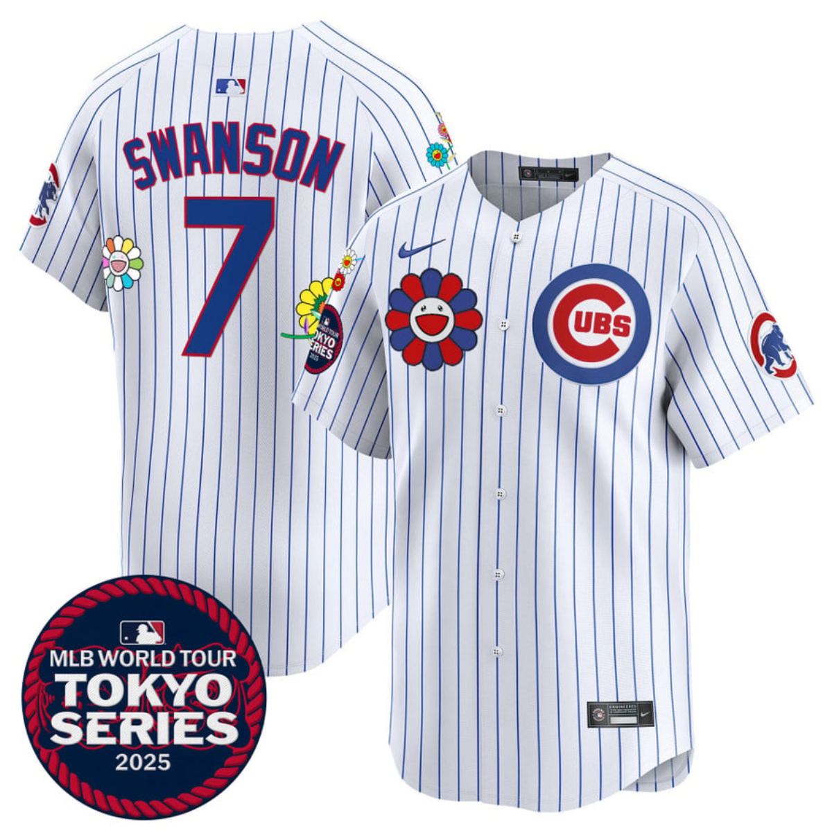 Youth Chicago Cubs #7 Dansby Swanson White 2025 Tokyo Series Limited Stitched Baseball Jersey Youth Chicago Cubs #7 Dansby Swanson White 2025 Tokyo Series Limited Stitched Baseball Jersey