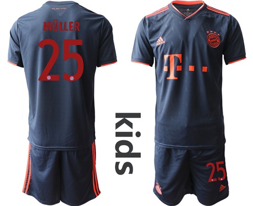 Bayern Munchen #25 Muller Third Kid Soccer Club Jersey