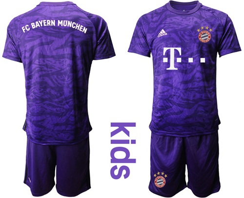 Bayern Munchen Blank Purple Goalkeeper Kid Soccer Club Jersey Bayern Munchen Blank Purple Goalkeeper Kid Soccer Club Jersey