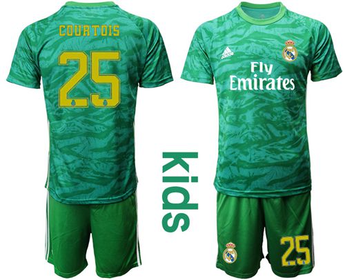 Real Madrid #25 Courtois Green Goalkeeper Kid Soccer Club Jersey Real Madrid #25 Courtois Green Goalkeeper Kid Soccer Club Jersey