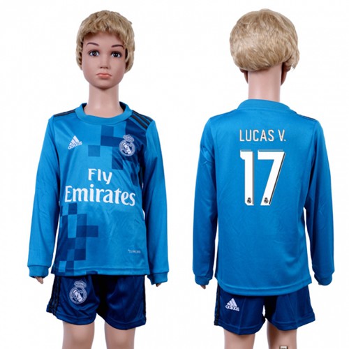 Real Madrid #17 Lucas V. Sec Away Long Sleeves Kid Soccer Club Jersey Real Madrid #17 Lucas V. Sec Away Long Sleeves Kid Soccer Club Jersey