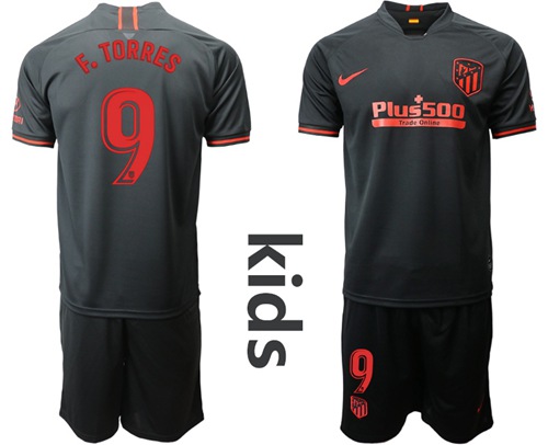 Atletico Madrid #9 F.Torres Away Kid Soccer Club Jersey