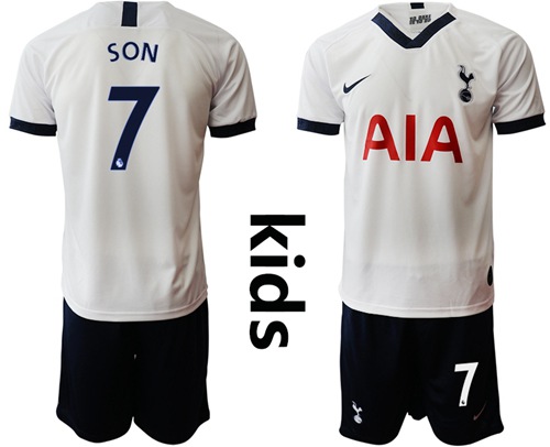 Tottenham Hotspur #7 Son Home Kid Soccer Club Jersey