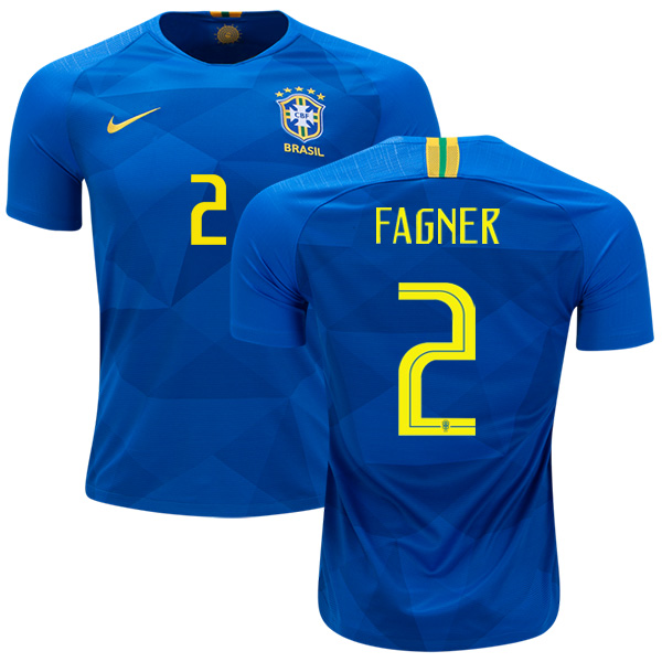Brazil #2 Fagner Away Kid Soccer Country Jersey Brazil #2 Fagner Away Kid Soccer Country Jersey