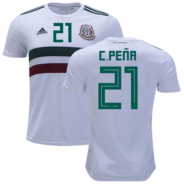 Mexico #21 C.Pena Away Kid Soccer Country Jersey Mexico #21 C.Pena Away Kid Soccer Country Jersey