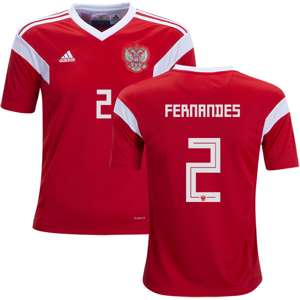 Russia #2 Fernandes Home Kid Soccer Country Jersey Russia #2 Fernandes Home Kid Soccer Country Jersey