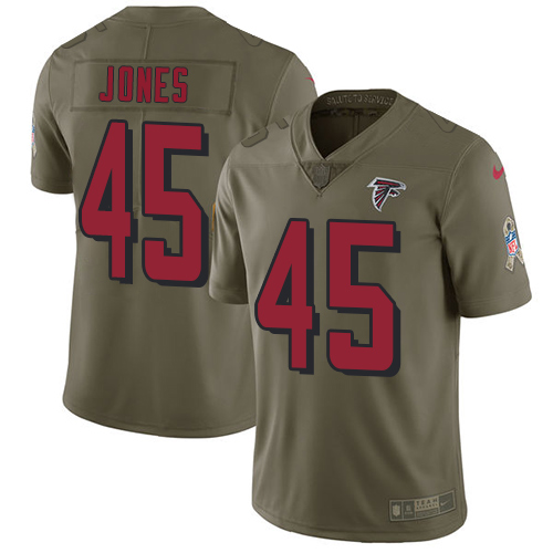 Nike Falcons #45 Deion Jones Olive Youth Stitched NFL Limited 2017 Salute to Service Jersey Nike Falcons #45 Deion Jones Olive Youth Stitched NFL Limited 2017 Salute to Service Jersey