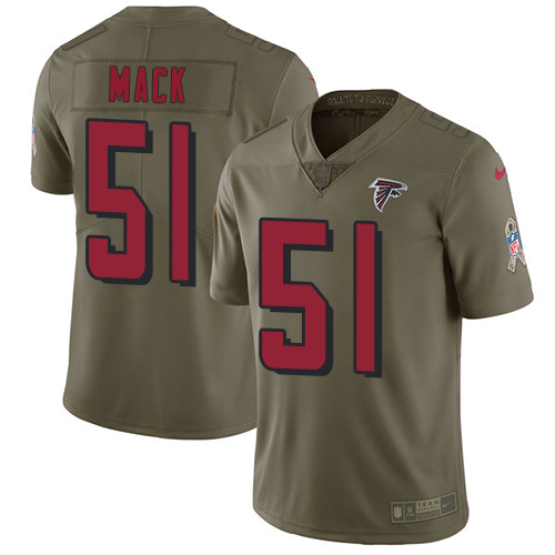 Nike Falcons #51 Alex Mack Olive Youth Stitched NFL Limited 2017 Salute to Service Jersey Nike Falcons #51 Alex Mack Olive Youth Stitched NFL Limited 2017 Salute to Service Jersey